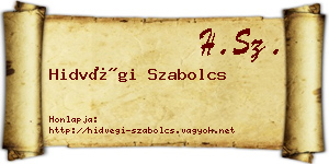 Hidvégi Szabolcs névjegykártya